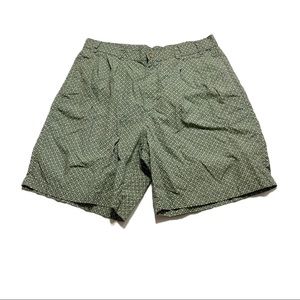 Calvin Klein Sport Vintage Style Patterned Casual Shorts Size Waist 33 Green